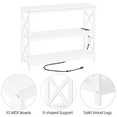 thumbnail image 5 of Alden Design 3-Tier Wooden Console Table with Power Outlet for Living Room, White, 5 of 6