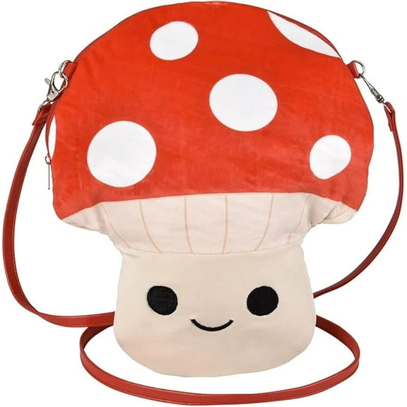 Mushroom Purse Crossover Bag Zipper Cute Soft Zipper