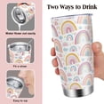 thumbnail image 4 of Holiday Birthday Valentine Gifts for Women, 20 oz Stainless Steel Tumbler with Lid and Straws, Funny Rainbow Lover Coffee Tumbler, Present Ideas for Mom, Wife, Girlfriend, Sister, Friend, Cute Rainbow, 4 of 7