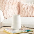 thumbnail image 3 of CosmoLiving by Cosmopolitan 7" Ribbed White Porcelain Ceramic Vase, 3 of 8