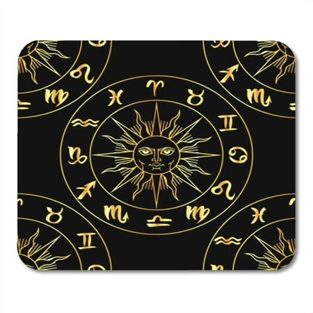KDAGR Zodiac Signs and Medieval Sun Seamless Pattern Vector Graphics Astrology Mousepad Mouse Pad Mouse Mat 9x10