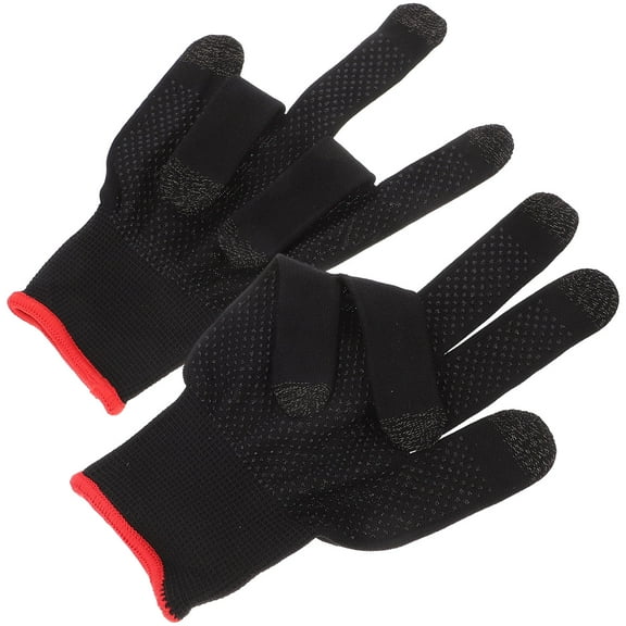 ROSENICE Gaming Finger Gloves 1 Pair in Black for Men and Women Ideal for Touch Screen and Non-skid Performance