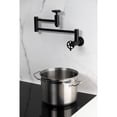 thumbnail image 2 of Kingston Brass KS8100RKZ Wendell Wall Mount Pot Filler Faucet with Knurled Handle, Matte Black, 2 of 7
