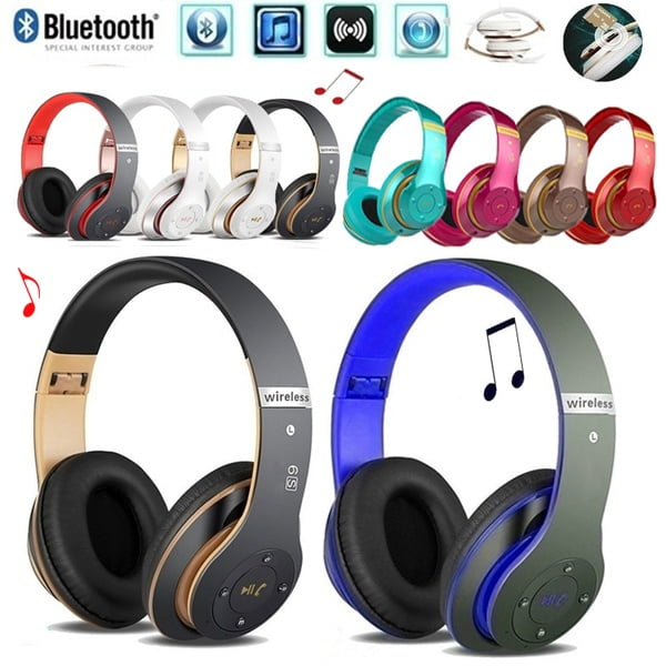 molestarse Abundancia reacción 6S Bluetooth Headphones Wireless Bluetooth 4.0 Heavy Bass Stereo Folding  Auriculares with Mic Support TF SD Card Best Gifts - Walmart.com