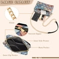 thumbnail image 3 of FORMRS Women Crossbody Purse with Chain Strap Vegan Leather Shoulder Handbag, Blue Art Pattern, 3 of 7
