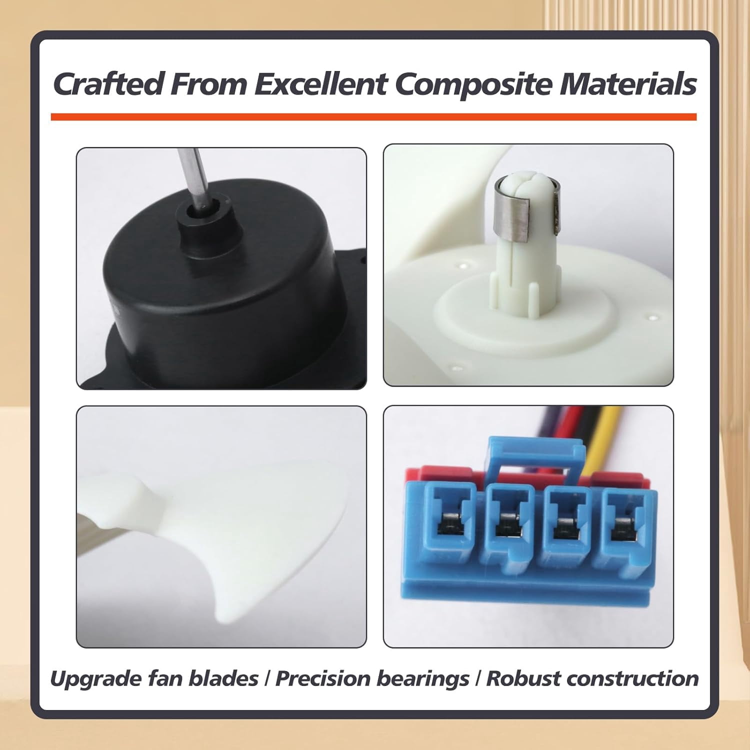 EAU65058502 EAU65058501 Refrigerator Condenser Fan Motor with Blade Replacement for LG LMXS LNXC LNXS RDCS etc Fridges for Kenmore Freezer Assembly Replace EAU64843805 RFD3410A102A