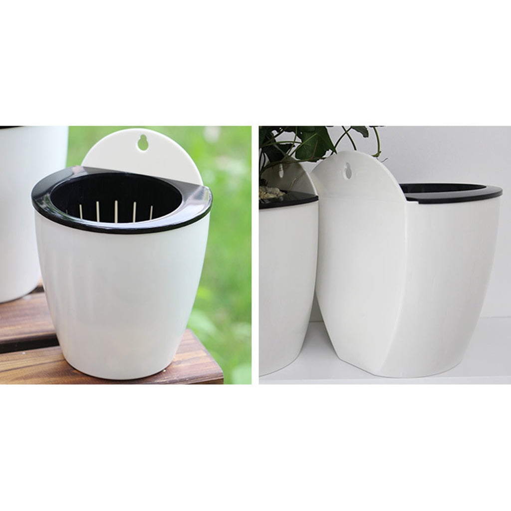 Nishiyuenyi 2 Pcs Plastic Hanging Planter Pot Flower Pots Hanger Plant Holder with Hook