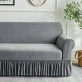 thumbnail image 5 of 1PC Jacquard Skirted Sofa Cover - Elastic Design, Pet Anti-Dirty & Wear-Resistant, Universal for Living Room, Home Decoration Sofa Protection Cover (Including Sofa Cushion Cover), 5 of 10