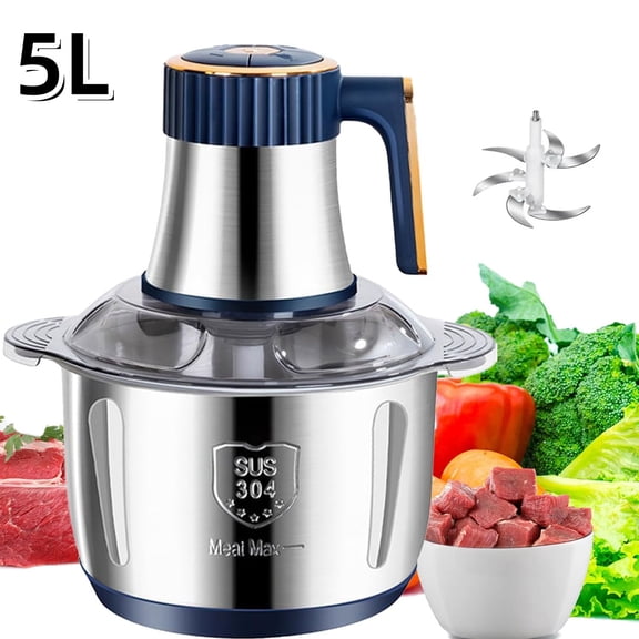 Food Processors,500W Powerful Small Meat Grinder & Food Chopper Electric Vegetable Chopper with One 8-Cups Bowl & S Blades for Meat/fish/Vegetable/Baby Food