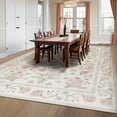 thumbnail image 3 of Wellber Area Rug Soft Vintage Floral Rugs Non Slip Carpet for Bedroom Living Room Home Deocr,5'x8',Beige, 3 of 4