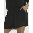 thumbnail image 6 of No Boundaries Woven Button Front Top and Shorts Set, 2-Piece, Women's, 6 of 6
