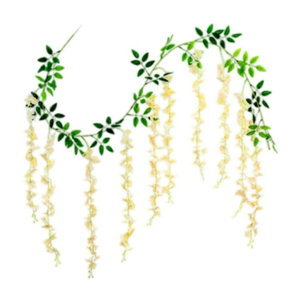 HWRETIE Outdoor Artificial Leaf Vines Artificial Wisteria Flowers Fake Vines Decorative Flowers Twisted Ceiling Decorations Plastic Flower Vines Home Decor