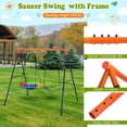 thumbnail image 3 of 45 Inch Saucer Swing with Frame for Kids Outdoor, 440lbs Saucer Swing Set with Heavy-Duty Metal A-Frame and Adjustable Ropes, Round Swing Sets for Backyard, Playground and Park, 2 Seat, 3 of 9