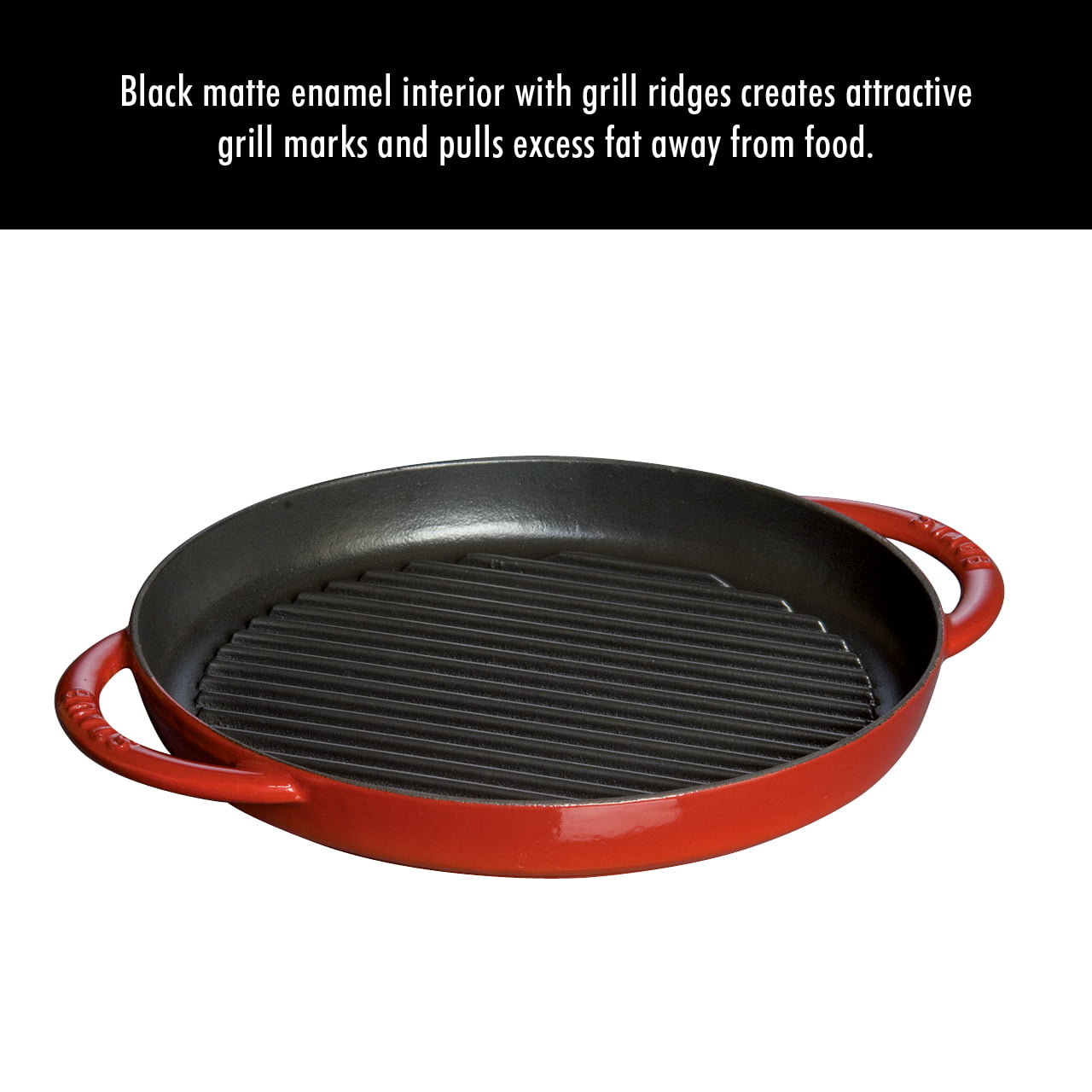 Pan Staub Cast Iron Grill round 30 cm, Black 40511-521-0 for sale
