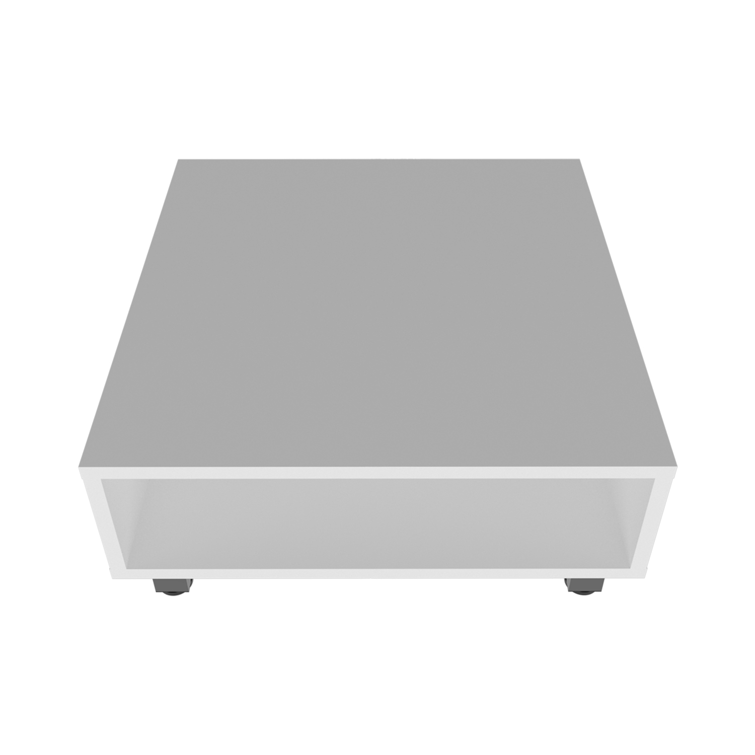 Avondale Coffee Table Modern White Melamine with Open Shelf