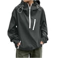 thumbnail image 3 of SAWOBUUN Womens Hooded Waterproof Windbreaker Half Zip Pullover Jacket Lightweight Outdoor Rain Shell Coat with Pockets, 3 of 8