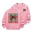 thumbnail image 3 of DxhmoneyHX Christmas Sweatshirts for Girls Xmas Letter Printed Long Sleeve Graphic Tees Holiday Cute ​Bow Going Out Tops Festival Outfits Size 9 Years, 3 of 6