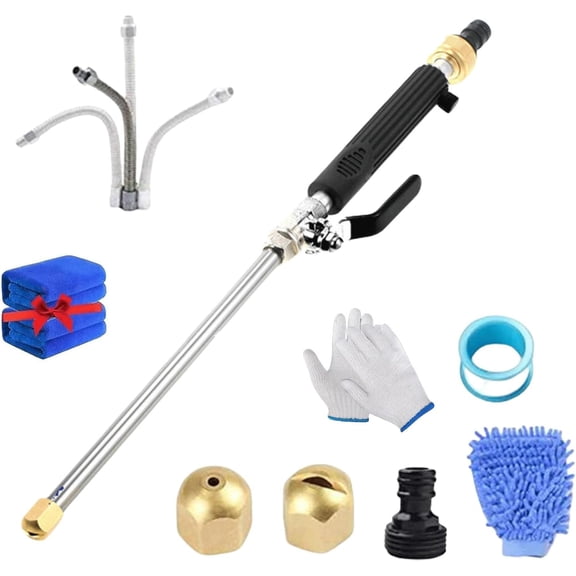 2026 High Pressure Washer Wand,Pressure Washer Extension Wand,Power Jet Water Hose Sprayer Nozzle,Adjustable Sprayer Cleaning Tool For Car, Garden, Pet, And Window (Black)