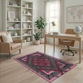 thumbnail image 2 of ODIKA Zebra Pink Motif Striped Border Spotted Center Leopard Print for Playroom, Bedroom, Reading Nook, Pet Friendly & Kids Safe Play, 2 of 7