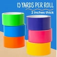 thumbnail image 2 of Rainbow Colored Duct Tape Pack - 6 Bright Colors, 15 Yards x 2 Inch Rolls - Duct Tape Heavy Duty, Bulk Multi- Pack for Arts, Crafts, DIY Projects, 2 of 5