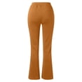 thumbnail image 4 of SDNall Womens Fashion Casual Temperament Solid Color Knitted Micro Pull Slim Flare Trousers, 4 of 9