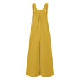 thumbnail image 4 of TQWQT Jumpsuits for Women Summer Loose Sleeveless Adjustable Straps Bib Wide Leg Jumpsuit with Pockets,Yellow M, 4 of 5