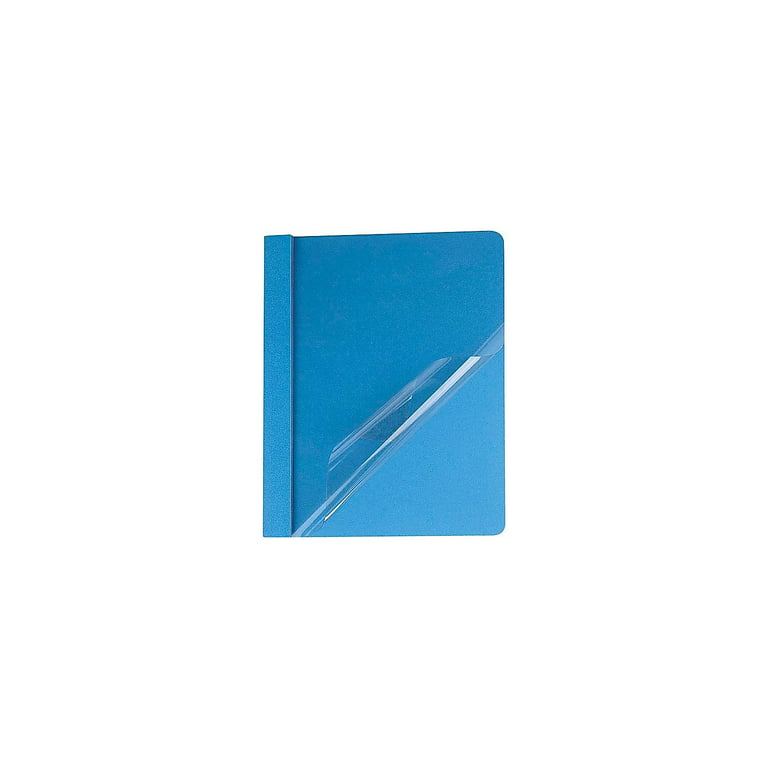 Oxford Clear Front Report Cover 3 Fasteners Letter 1/2 Capacity Blue  25/Box 55801