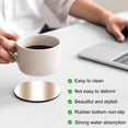 thumbnail image 4 of Khaki White Ombre Coasters Set of 6, Modern Abstract Art Farmhouse Gradient Absorbent Coasters for Drinks, Coaster for Bar Office Dining Coffee Table Accessories Decor, Non Slip Round Desk Coaster, 4 of 9