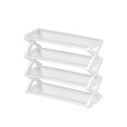 thumbnail image 2 of Qocolhg Z-Shaped 4 Tier Free Standing Plastic Shoe Rack for Closet Holds 8 Pairs Shoe Organizer Stackable Shoe Storage Shelf for Entryway, Closet, Garage, Bedroom, Cloakroom, White, 2 of 6