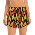 thumbnail image 2 of Vsdgher Autumn With Leaves Athletic Shorts for Women, Women's Running Double Layer Shorts, High Waisted Yoga Shorts, Workout Athletic Shorts-Small, 2 of 7
