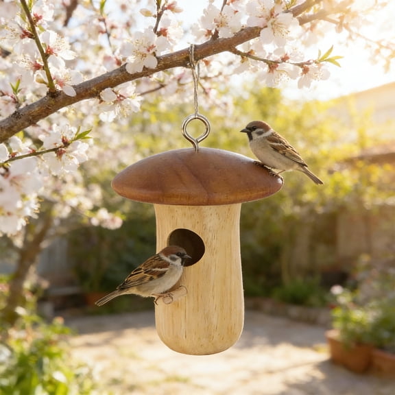 Hummingbird House, Small Hummingbird Houses for Outside, Wooden Bird House, String, Cute Gardening Gifts Home Decoration
