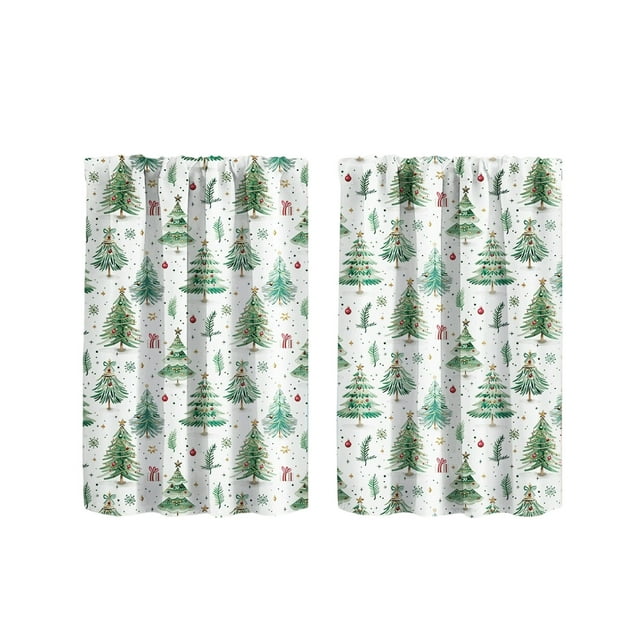 Christmas Window Decorations,2-Piece Exquisite Christmas Window Drapery - Festive Coat Style Curtain Decor for Holiday