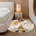 thumbnail image 2 of Yellow Gnomes Round Area Rug 6Ft Washable Circle Rugs for Bathroom Office, Spring Floral Bees Daisy Branches Watercolor Non-Slip Carpet Floor Mats Indoor Outdoor Carpet Runner Aesthetic Home Decor, 2 of 8