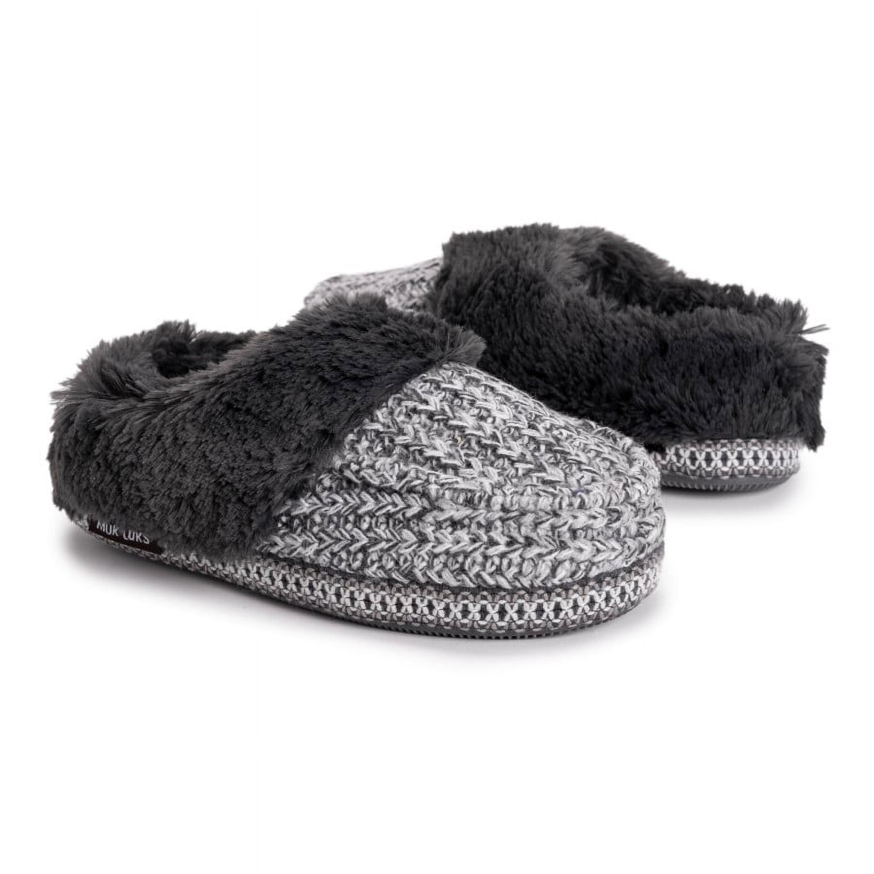 MUK LUKS Women's Moselle Clog Slippers-Dark Grey Heather XL