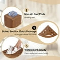thumbnail image 3 of Apolimi Taburete De Ducha Esquinero De Hdpe, Asiento De Banco De Ducha Con Estante De Almacenamiento Para Patas De Afeitado, Reposapiés De Plástico Para Baño De Spa, Lugar Pequeño (Teca), 3 of 5