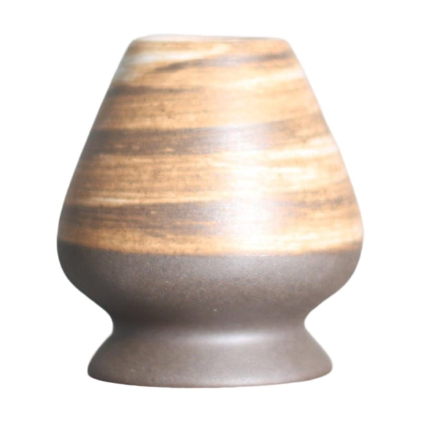 Soporte para batidor de matcha hecho a mano, juego de té para ceremonia de matcha para principiantes y profesionales Marrón y marrón claro