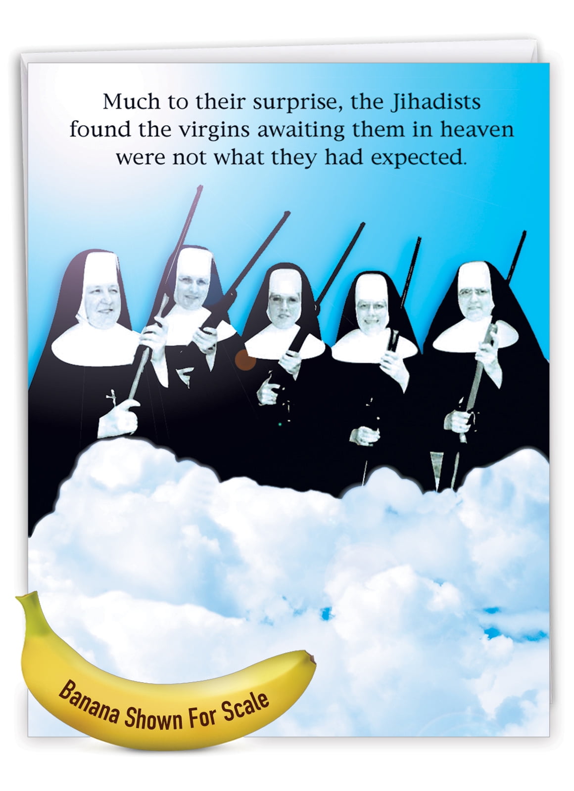 1 Jumbo Funny Birthday Greeting Card ( x 11 Inch) - Virgins in Heaven Birthday  Card J0765 