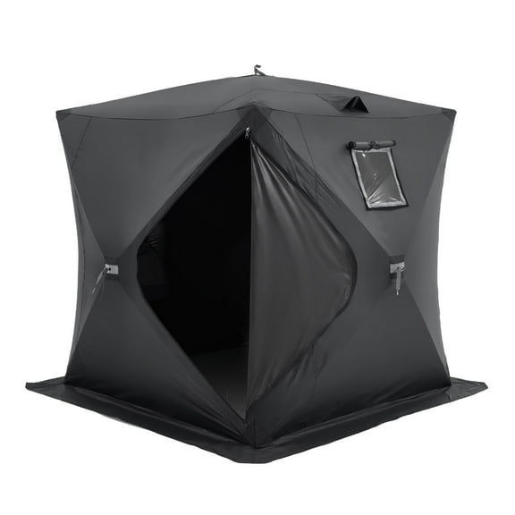 VEVOR Pop-Up Ice Fishing Shelter Tent, 3-4 Person Portable Ice Shanty with Carry Bag, Waterproof & Windproof Outdoor Ice Fishing Tent with Windows & Anchors