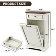 thumbnail image 4 of HARIPUL 13 Gallon Tilt Out Trash Cabinet for Kitchen, Single Kitchen Trash Can Cabinet with Drawers, White, Brown Top, 4 of 8
