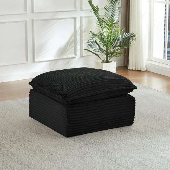 zyoiszvq Cloud Modular Ottoman for Sectional Sofa,Corduroy Upholstered Ottoman for Living Room
