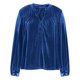thumbnail image 4 of Karight Womens Velvet Tops Long Sleeve V Neck Elegant Velour Blouses Winter Fall Fashion Dressy Casual Button up Shirts, 4 of 5