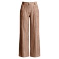 thumbnail image 4 of QGJZVUNL Button High Waist Trousers for Womens Striped Wide Leg Pants with Pockets Size 2XL, 4 of 6