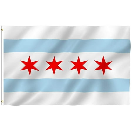 Durable Polyester Flag Measures - NEW City of Chicago 3'x5' Polyester Flag 3x5, Quality Material - Made of Durable Polyester. Strengthened by Double Stitching, Canvas Header and Two Brass.., By Rico IndustriesTag Express,USA