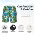 thumbnail image 6 of Picia Hawaii Palms pattern Mens Swim Trunks with Compression Liner Stretch Beach Shorts Quick Dry with Zipper Pockets No-Chafing Board Shorts-Small, 6 of 9