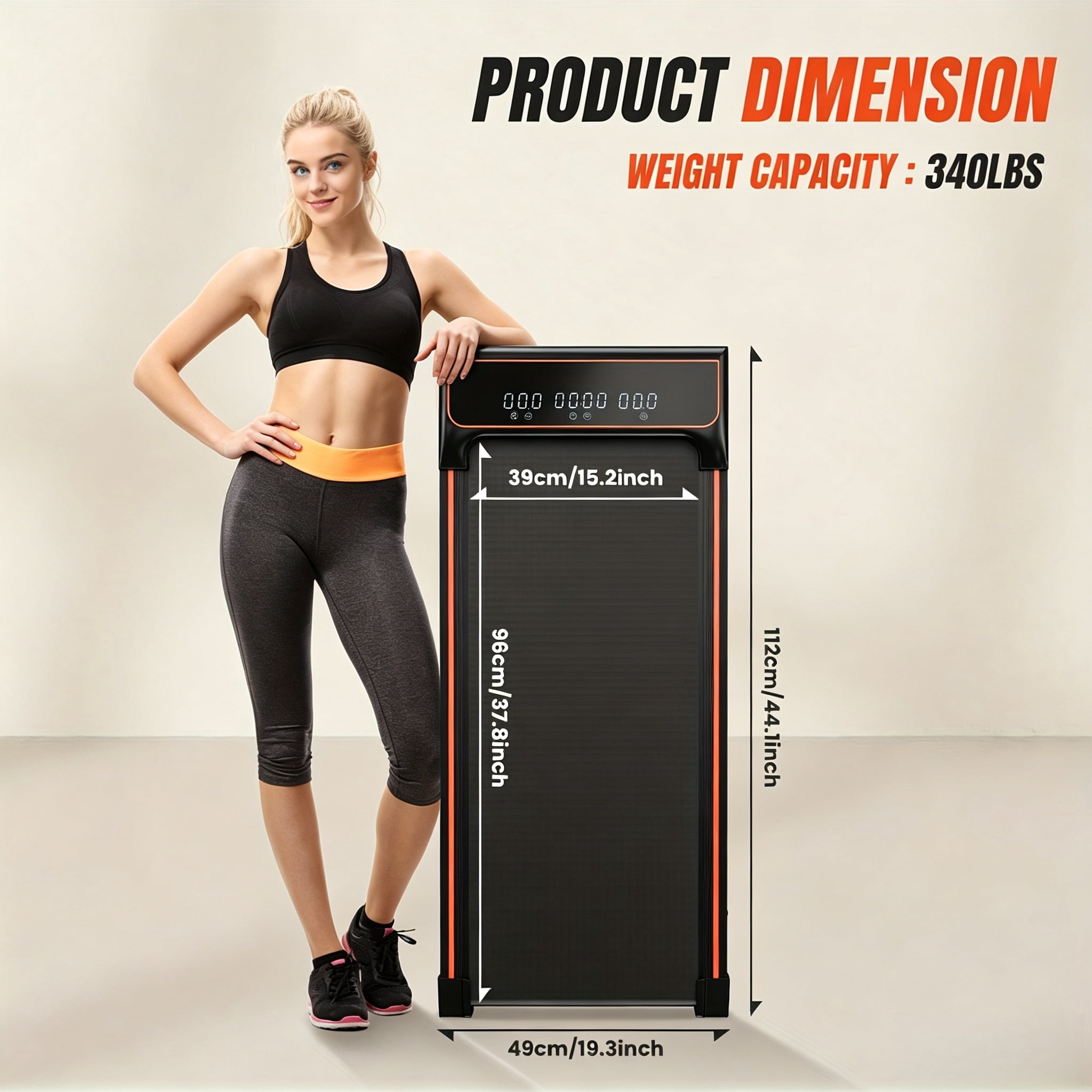Compact Portable Under-Desk Walking Treadmill with Quiet Operation and Adjustable Speeds