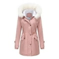 thumbnail image 4 of Kmdttou Women's Windproof Jacket Waterproof Warm Winter Snow Coat Mountain Windbreaker Hooded Raincoat Jacket Pink M, 4 of 7