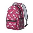 thumbnail image 2 of Unicorn and Moon Red Pattern Backpack for School, Cute School Bag with Adjustable Shoulder Straps and Padded Back, 15.3"x11"x6.7", 2 of 5