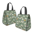 thumbnail image 2 of Cat and Music Note Green Pattern Insulated Lunch Bag for Women Men, Large Portable Soft Cooler Tote, Thermal Food Storage Bag with Pearl Cotton, 8.66L, 8.75"x5.75"x9.5", 2 of 5