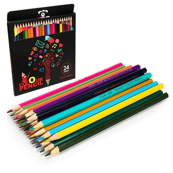 Colored Pencils Set (24-Pack) for School Supplies - Break-Resistant Lead, Sustainably Made, Vibrant Colors for Artists & Students