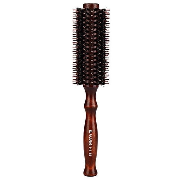 1-Pack 2.2" Round Hair Brush, Wooden Handle Blow Dry Brush, Volumizing Barrel Brush for Curling & Smoothing, Anti-Frizz Styling Brush for All Hair Types TIKA